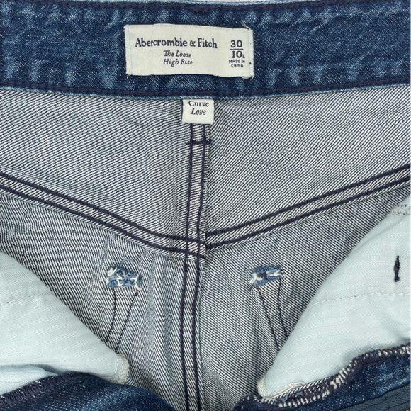 New Abercrombie & Fitch Loose Fit Dark Blue Jeans New Denim - Picture 4 of 10